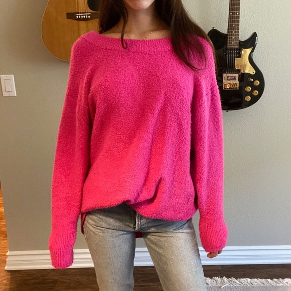zara hot pink sweater